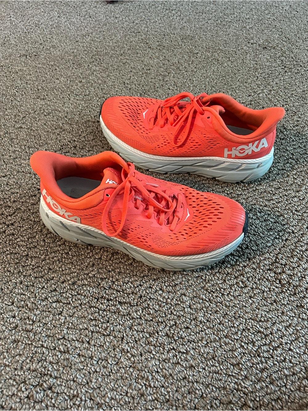 Hoka Women's Coral/Orange Athletic Running Shoes